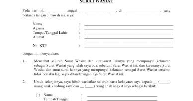 Contoh Surat Wasiat Malaysia Backup Gambar